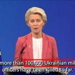 欧盟主席称「俄乌冲突以来，乌军已阵亡十万」，后将该句剪辑删除，原因是什么？实际阵亡人数有多少？