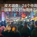 皮尤调查：24个中高收入国家民众对台湾持正面观感