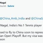 政治影响体育？印度网球头号选手因“无故拒签”或错失中国的澳网资格赛