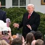 白宫感恩节火鸡赦免温馨仪式 变成特朗普风格的“政治脱口秀”